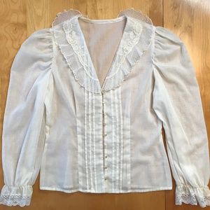 NWOT Unique Vintage Lace & Voile Blouse NEVER WORN